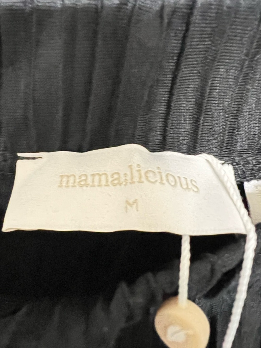 NEW Mamalicious Penelope Black Pleated Wide Leg Stretch Pants - Picture 5 of 6